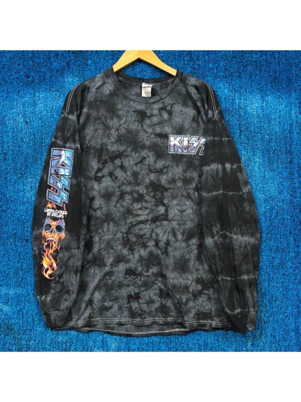 KISS Landlocked in Vegas Metal Band Tie Dye Long Sleeve XL - Picture 2 of 5